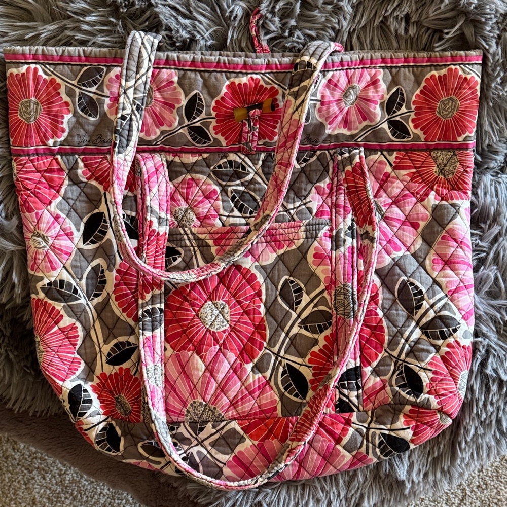 Vera Bradley Pink and Gray Floral Tote